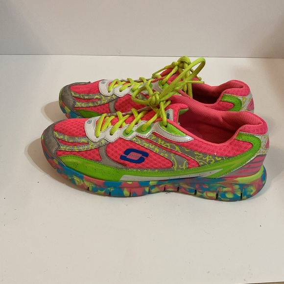Skechers Women's Synergy Running Shoes Sneakers Pink Multi Confetti Size 10 - Picture 3 of 11